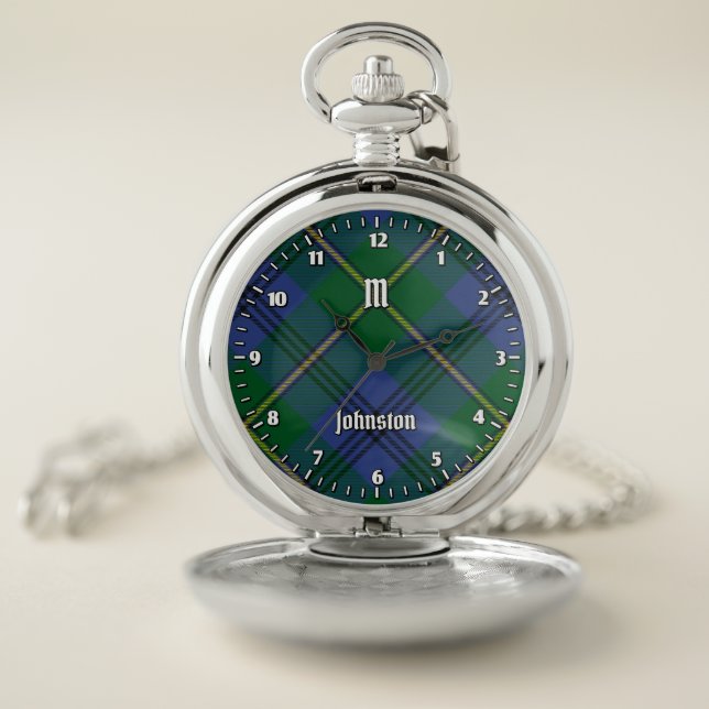 Clan Johnston Tartan Pocket Watch (Inside)