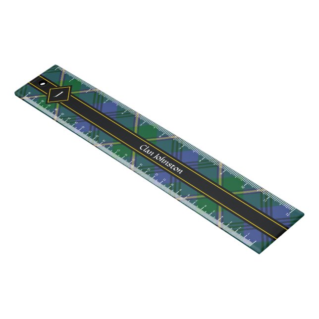 Clan Johnston Tartan Ruler (Angled)