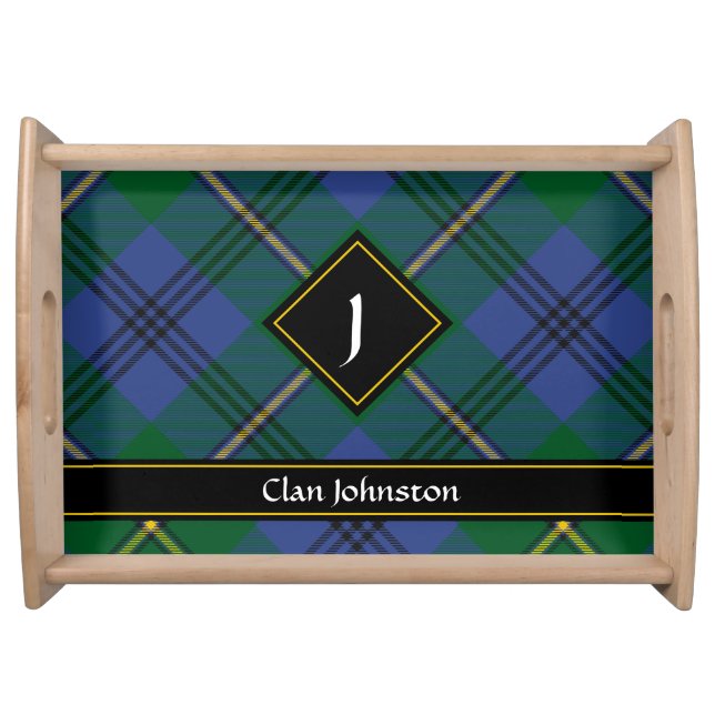 Clan Johnston Tartan Serving Tray (Front)