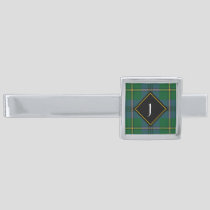 Clan Johnston Tartan Silver Finish Tie Bar