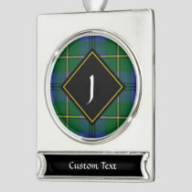 Clan Johnston Tartan Silver Plated Banner Ornament