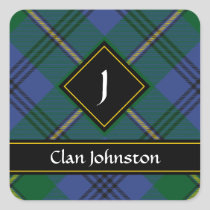 Clan Johnston Tartan Square Sticker