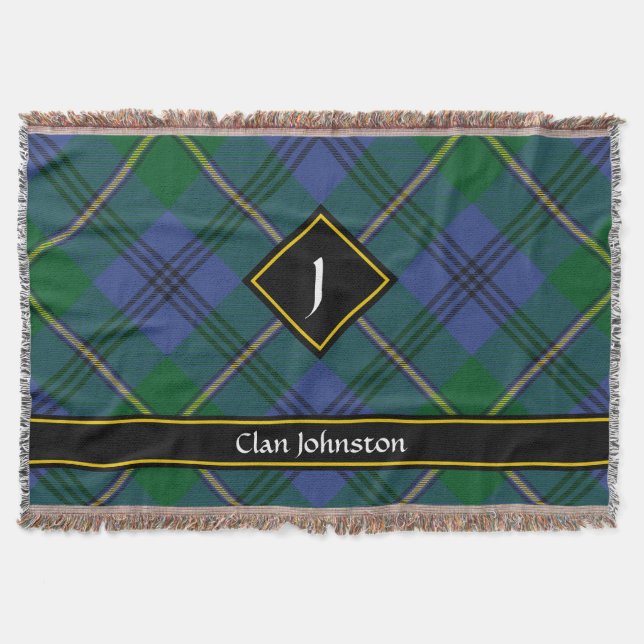 Clan Johnston Tartan Throw Blanket (Front)