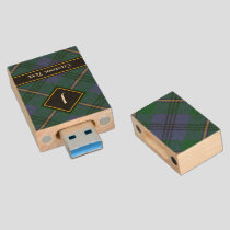 Clan Johnston Tartan Wood Flash Drive