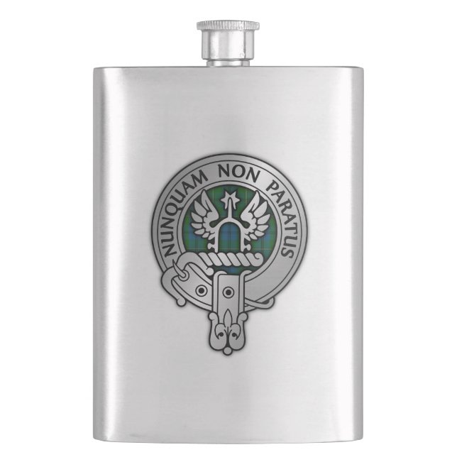 Clan Johnstone Crest & Tartan Flask (Front)