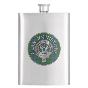 Clan Johnstone Crest & Tartan Flask