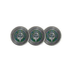 Clan Johnstone Crest & Tartan Knot Golf Ball Marker