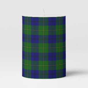 Clan Johnstone Scottish Tartan Plaid Pillar Candle