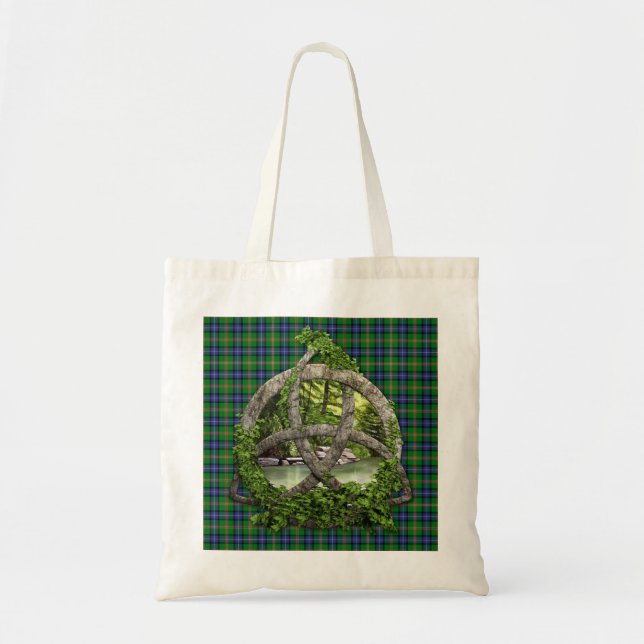 Clan Jones Tartan Celtic Trinity Tote Bag (Front)