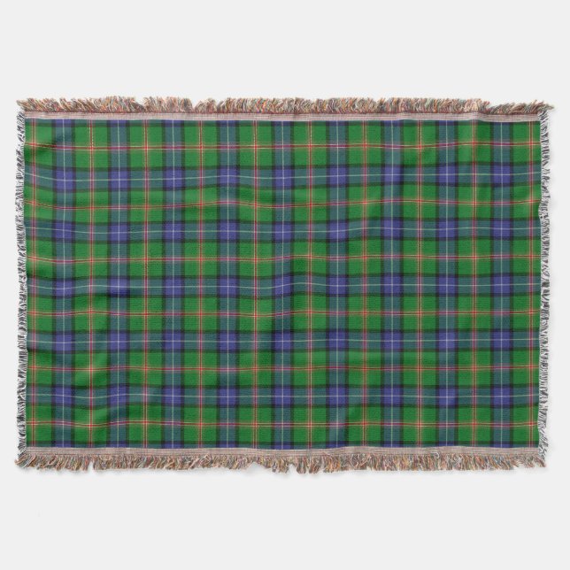 Clan Jones Tartan Throw Blanket (Front)
