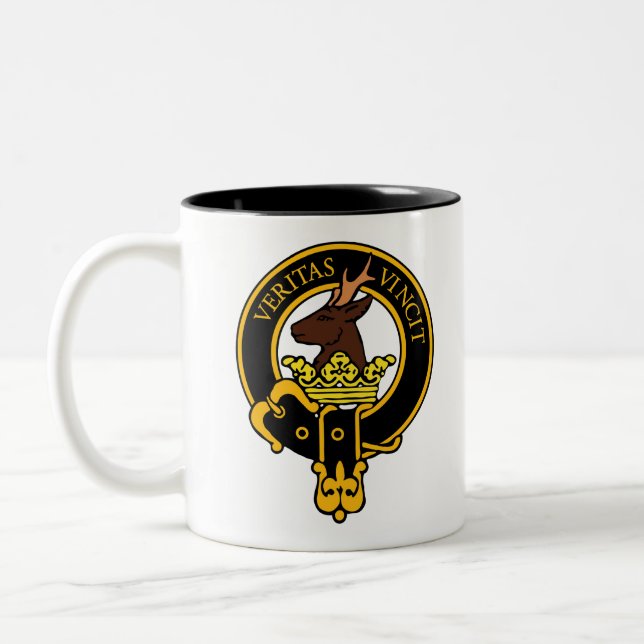 Clan Keith badge -roebuck Two-Tone Coffee Mug (Left)