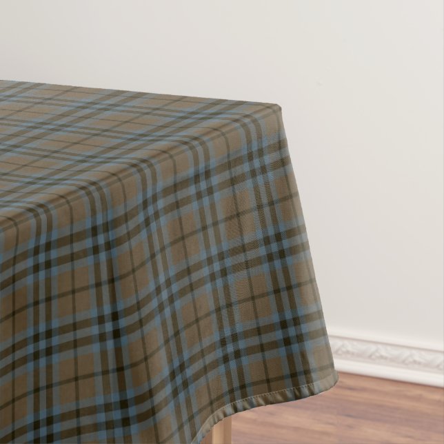 Clan Keith Brown and Gray Weathered Tartan Tablecloth (In Situ)