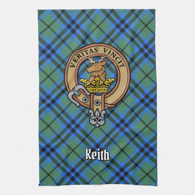 Clan Keith Crest Kitchen Towel (Vertical)