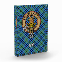 Clan Keith Crest over Tartan Acrylic Award