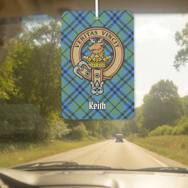 Clan Keith Crest over Tartan Air Freshener (Creator Uploaded)