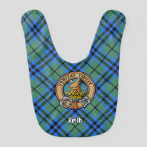 Clan Keith Crest over Tartan Baby Bib