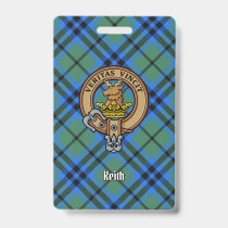 Clan Keith Crest over Tartan Badge