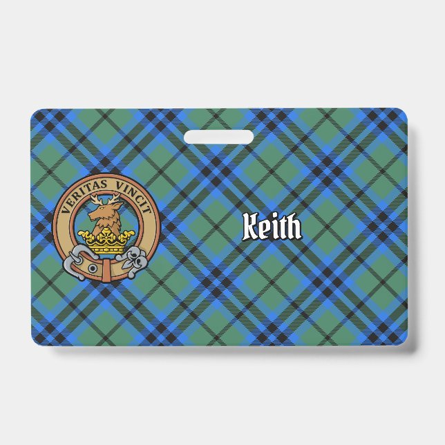 Clan Keith Crest over Tartan Badge (Front)