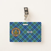 Clan Keith Crest over Tartan Badge