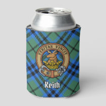 Clan Keith Crest over Tartan Can Cooler
