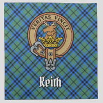 Clan Keith Crest over Tartan Cloth Napkin