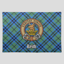 Clan Keith Crest over Tartan Cloth Placemat