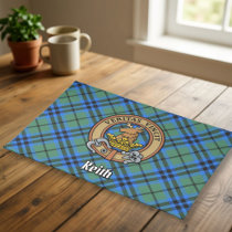 Clan Keith Crest over Tartan Cloth Placemat