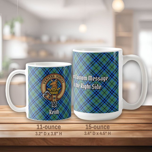 Clan Keith Crest over Tartan Coffee Mug (Creator Uploaded)