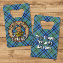 Clan Keith Crest over Tartan Credit Card Bottle Opener