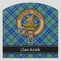 Clan Keith Crest over Tartan Door Sign