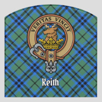 Clan Keith Crest over Tartan Door Sign