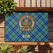 Clan Keith Crest over Tartan Doormat