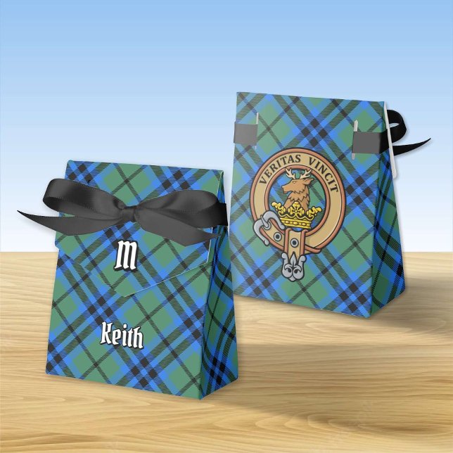 Clan Keith Crest over Tartan Favor Box (Creator Uploaded)