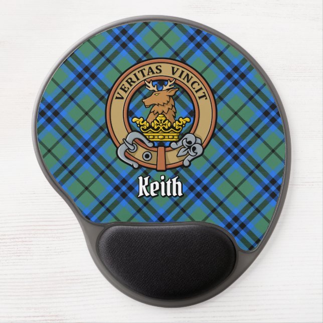 Clan Keith Crest over Tartan Gel Mouse Pad (Front)