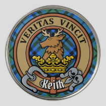 Clan Keith Crest over Tartan Golf Ball Marker