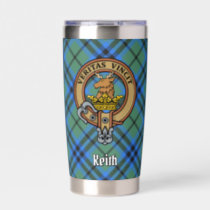 Clan Keith Crest over Tartan Insulated Tumbler