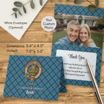 Clan Keith Crest over Tartan Invitation