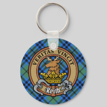 Clan Keith Crest over Tartan Keychain