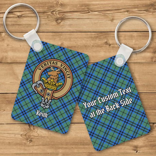 Clan Keith Crest over Tartan Keychain (Creator Uploaded)