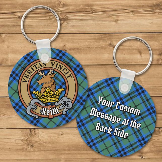 Clan Keith Crest over Tartan Keychain (Creator Uploaded)