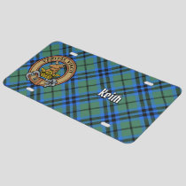 Clan Keith Crest over Tartan License Plate
