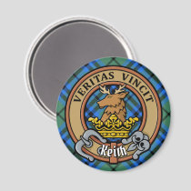 Clan Keith Crest over Tartan Magnet