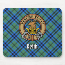 Clan Keith Crest over Tartan Mouse Pad