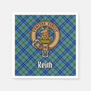 Clan Keith Crest over Tartan Napkins
