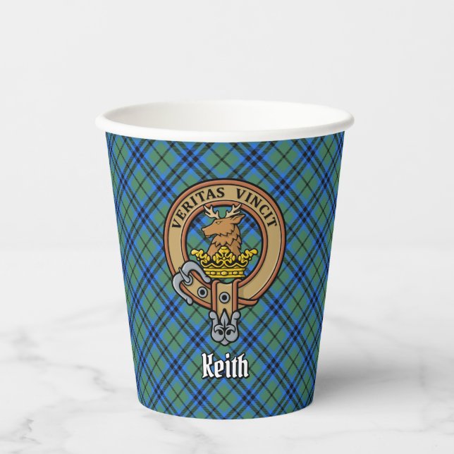 Clan Keith Crest over Tartan Paper Cups (Front)