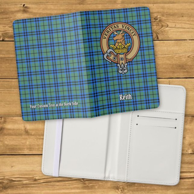 Clan Keith Crest over Tartan Passport Holder (Creator Uploaded)