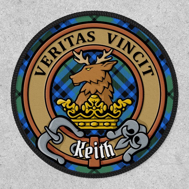 Clan Keith Crest over Tartan Patch (Front)