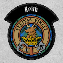 Clan Keith Crest over Tartan Patch