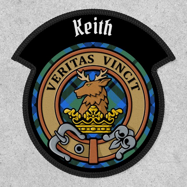 Clan Keith Crest over Tartan Patch (Front)