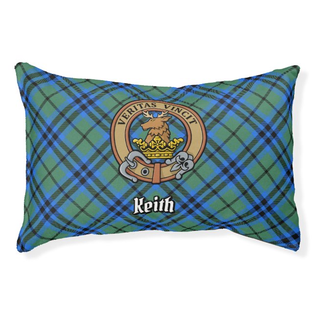 Clan Keith Crest over Tartan Pet Bed (Front)